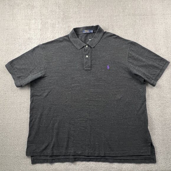 Ralph Lauren Polo Shirt Adult 3XB 3X Big Gray Short Sleeve Casual Preppy Men's - Picture 1 of 14